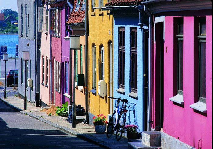 Bunte Häuser in Ærøskøbing